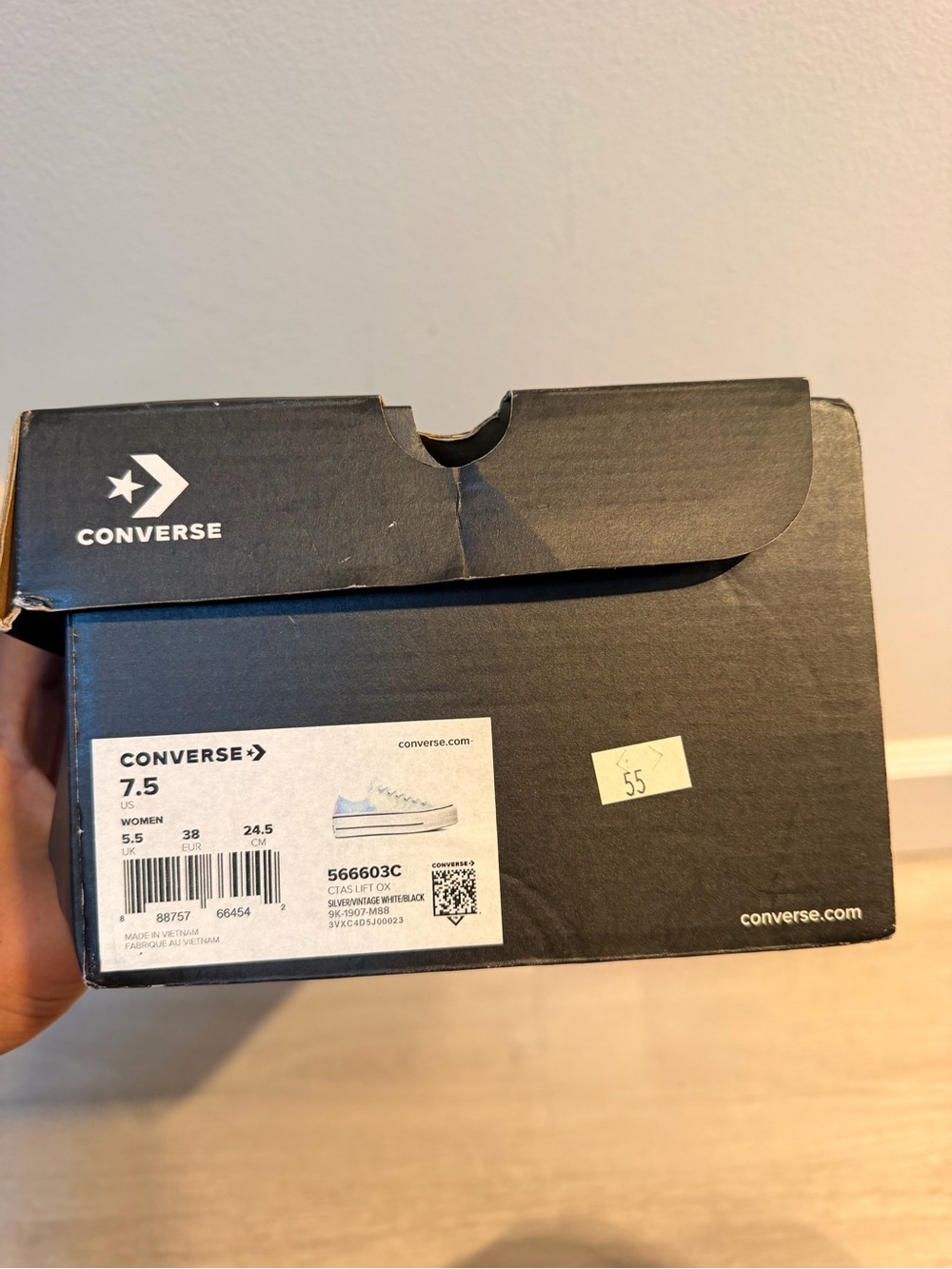 Converse Black Shoe Box with White Logo